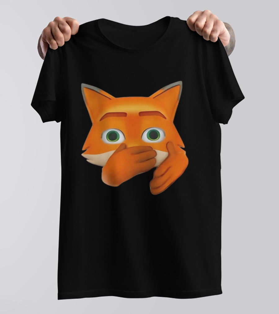 Scuba Fox Emoji Animal Covering Mouth Diving T-Shirt