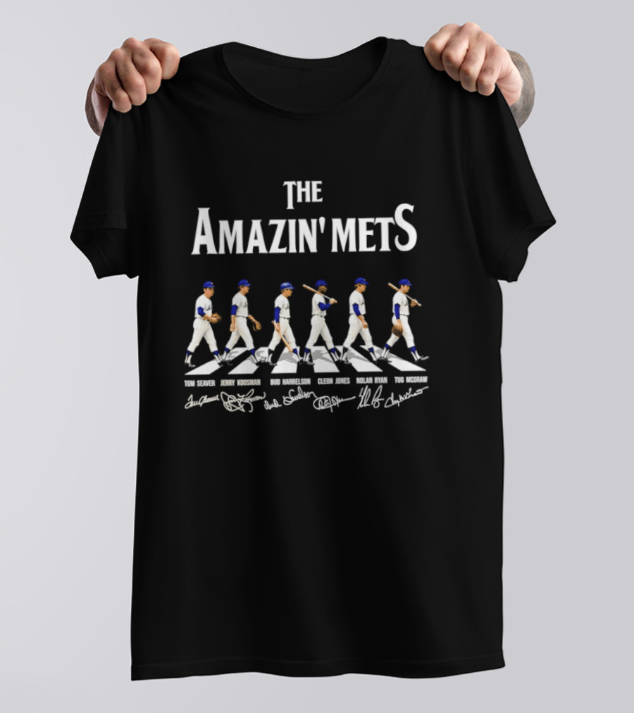 The Amazin' Mets Tom Seaver Jerry Koosman Bud Harrelson Cleon Jones Nolan Ryan Tug McGraw Baseball Legends T-Shirt