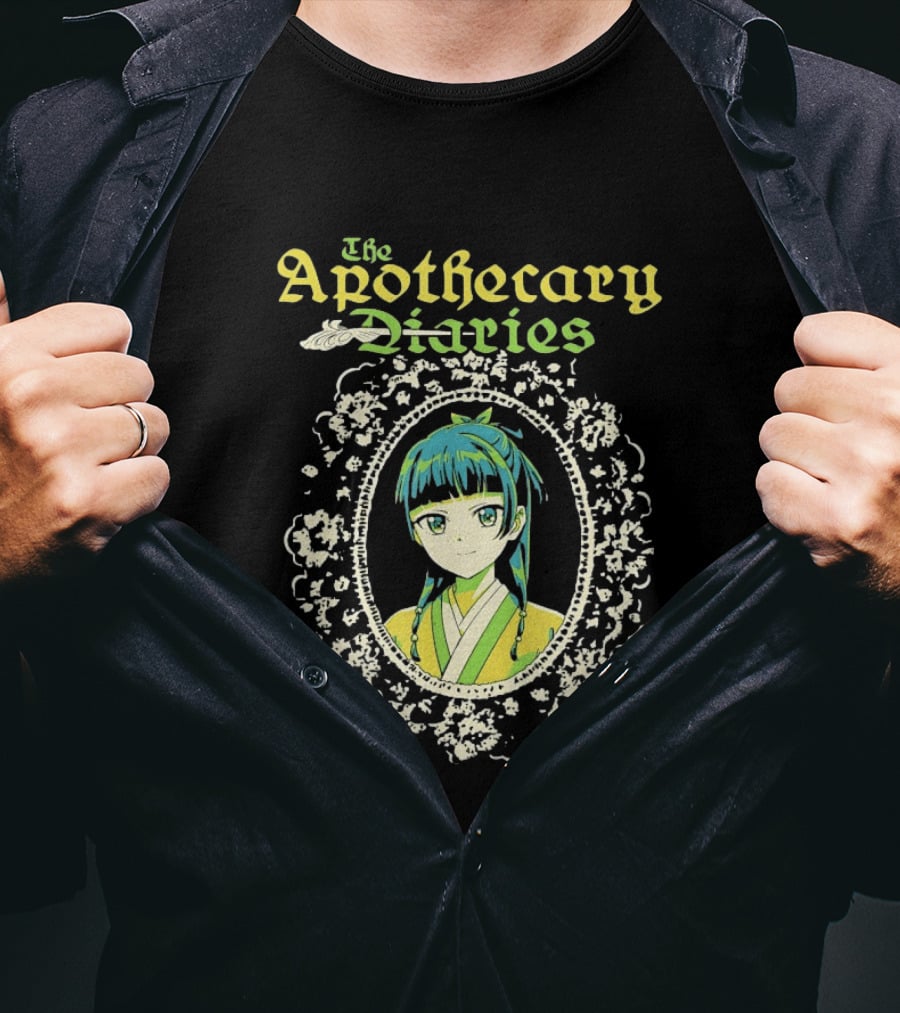 The Apothecary Diaries Anime Girl Framed Floral Lace Border T-Shirt