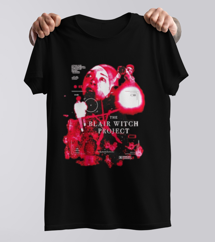 The Blair Witch Project Horror Movie Found Footage Red Overlay Face Montage T-Shirt