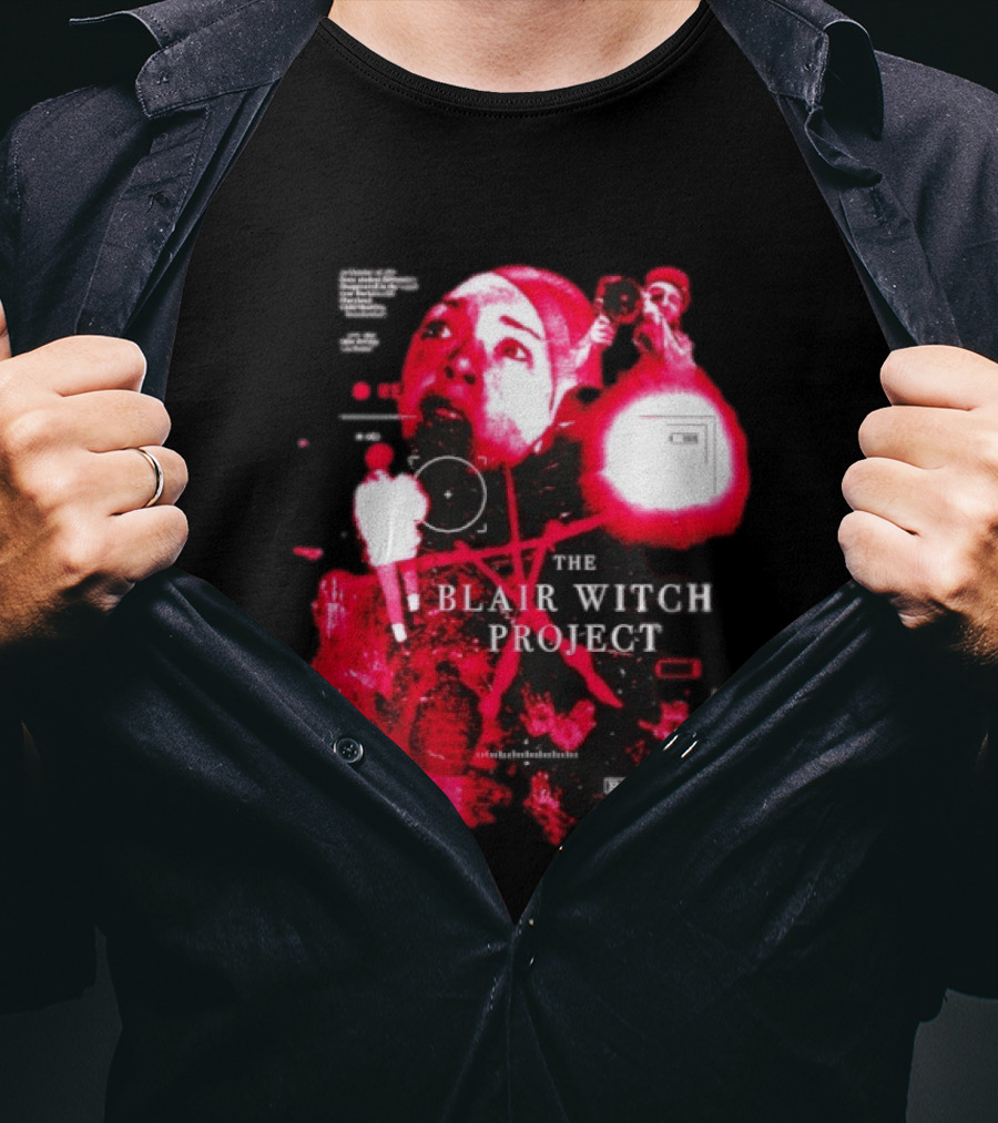 The Blair Witch Project Horror Movie Found Footage Red Overlay Face Montage T-Shirt
