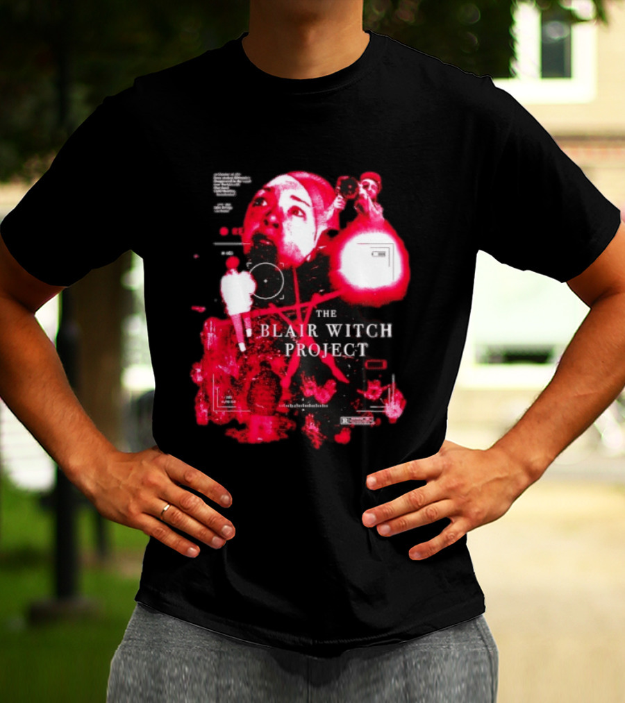 The Blair Witch Project Horror Movie Found Footage Red Overlay Face Montage T-Shirt