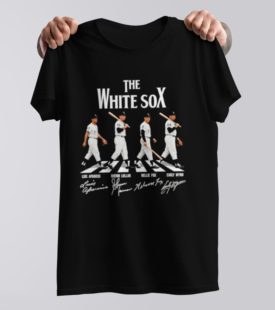 The White Sox Luis Aparicio Sherm Lollar Nellie Fox Early Wynn Baseball Legends T-Shirt