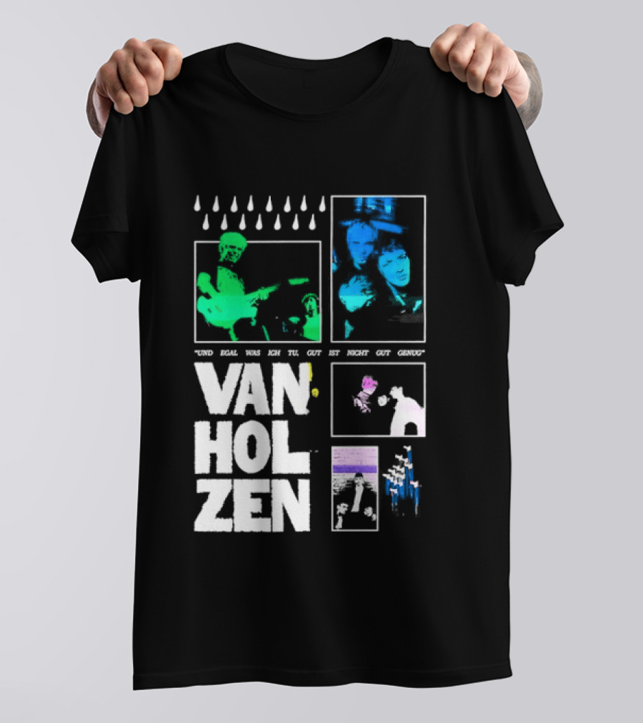 Van Holzen Und Egal Was Ich Tu Gut Ist Nicht Gut Genug Raindrops Color Blocks T-Shirt