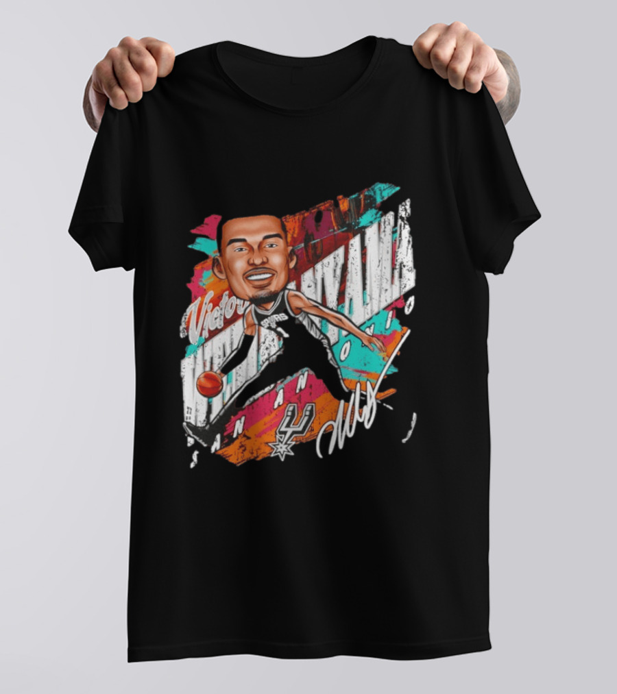 Victor Wembanyama San Antonio Spurs Basketball Cartoon T-Shirt