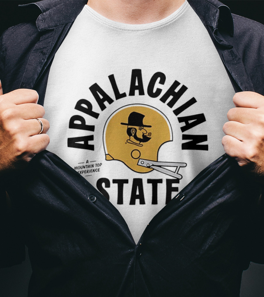 Appalachian State Mountaineers Vintage Football Helmet A Mountain Top Experience T-Shirt