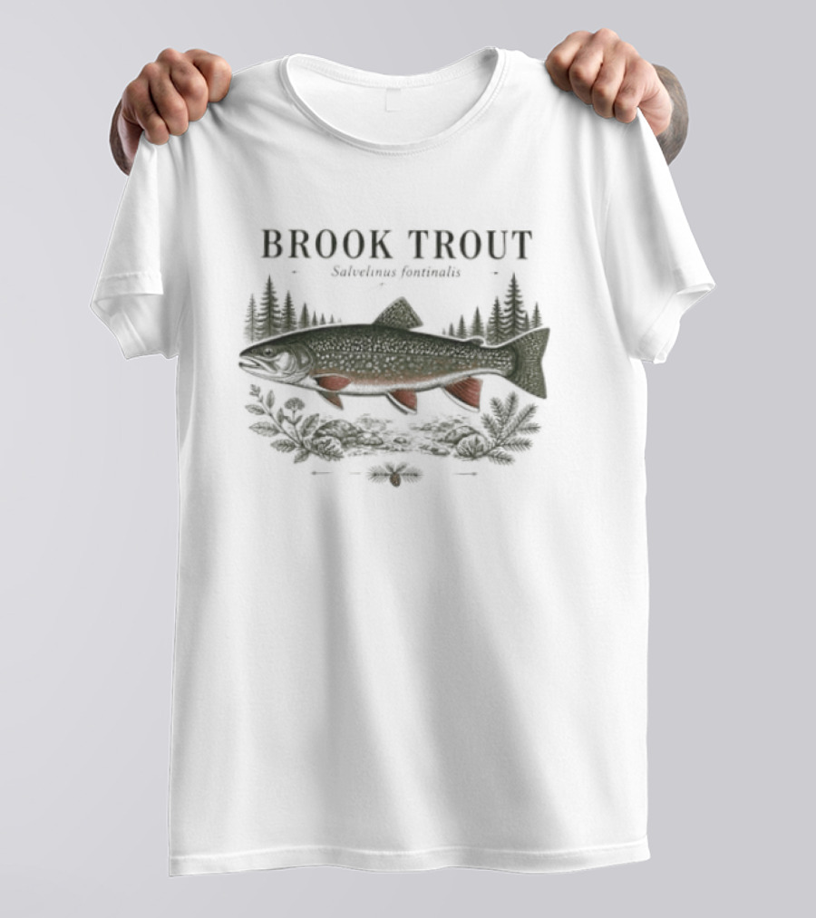 Brook Trout Salvelinus Fontinalis Forest Scene T-Shirt