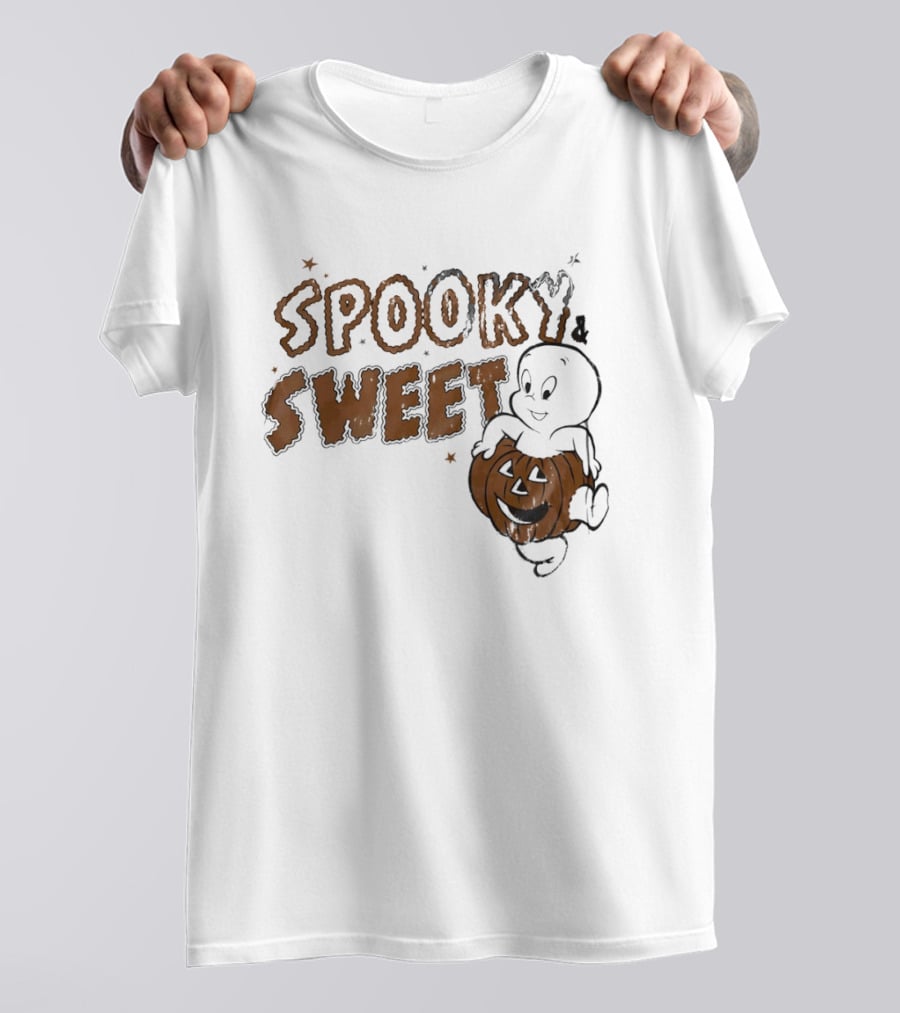 Casper The Friendly Ghost Spooky & Sweet Halloween Pumpkin Fun T-Shirt
