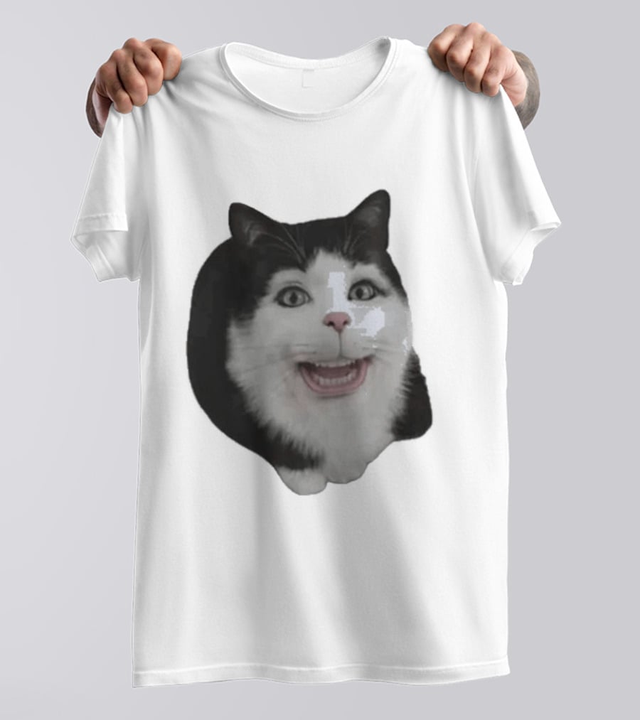 Grinning Cat With Human Teeth T-Shirt