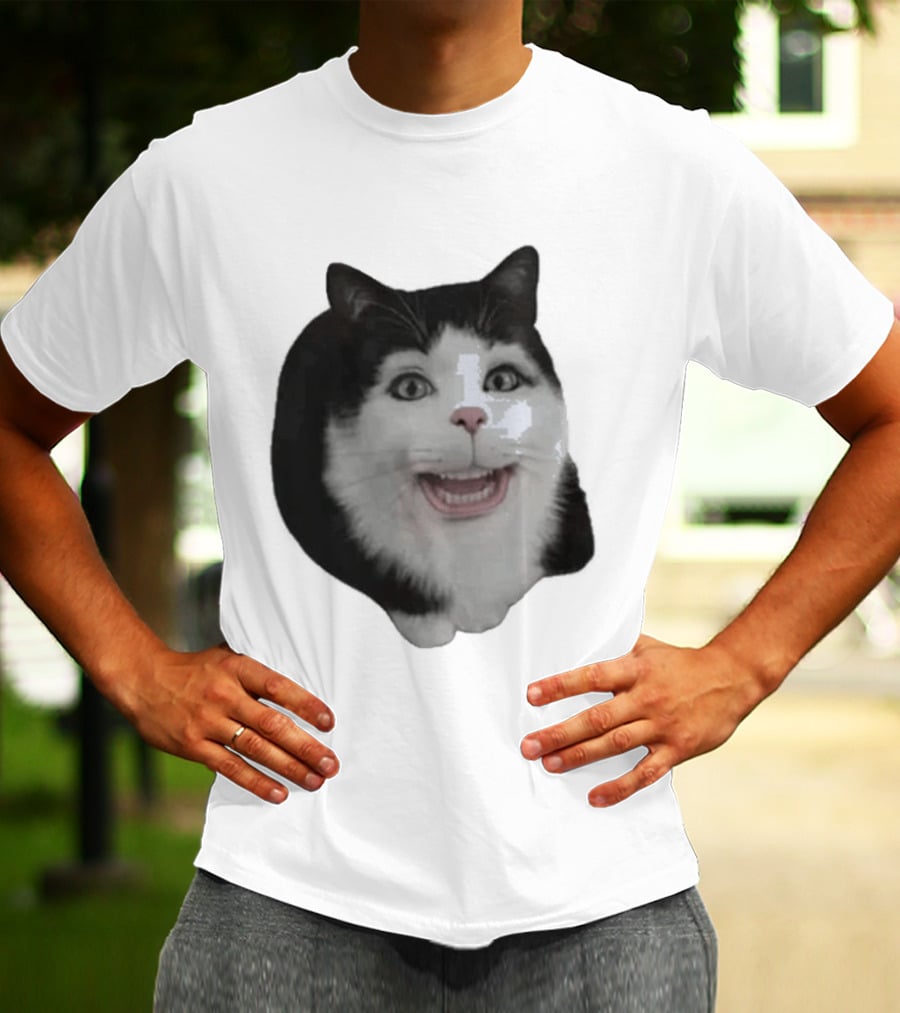 Grinning Cat With Human Teeth T-Shirt