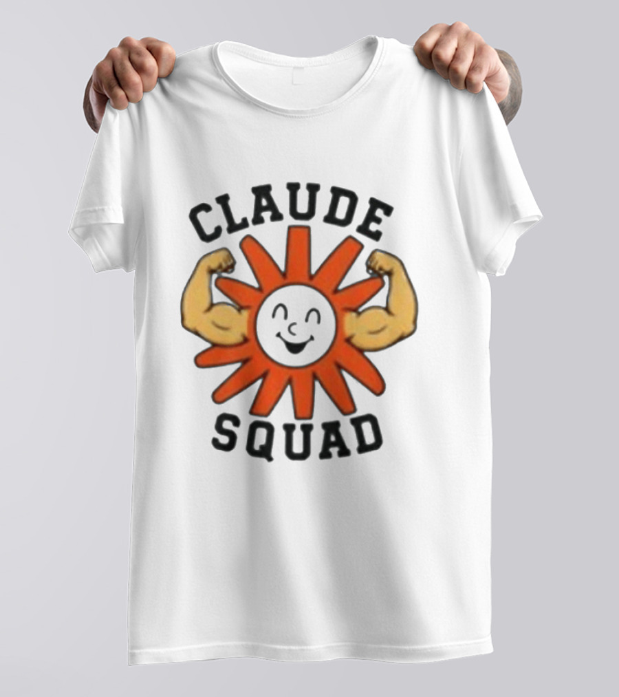 Claude Squad Sun With Flexing Arms T-Shirt