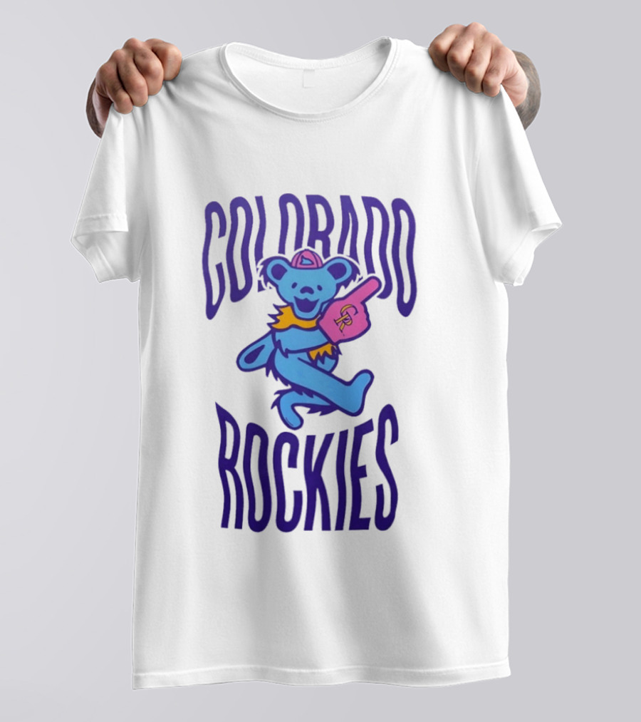 Colorado Rockies Grateful Dead Dancing Bear Sports Fan T-Shirt