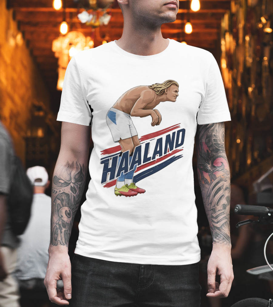 Haaland Taaland Meme Football Cartoon Player Pose T-Shirt