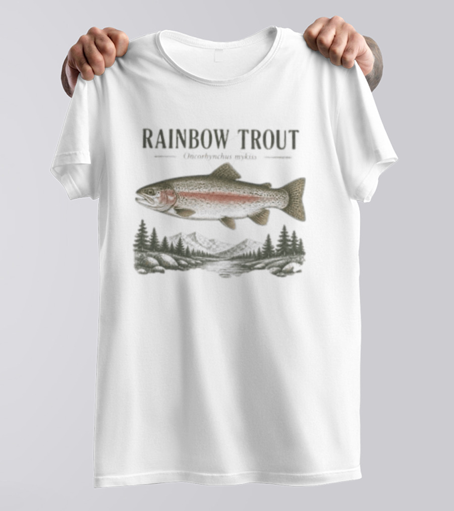 Rainbow Trout Oncorhynchus Mykiss Nature Scenic Mountain Landscape T-Shirt