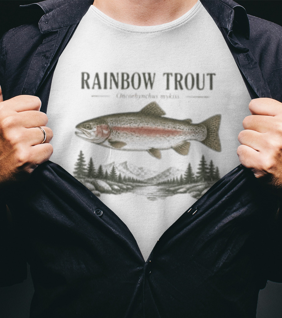 Rainbow Trout Oncorhynchus Mykiss Nature Scenic Mountain Landscape T-Shirt