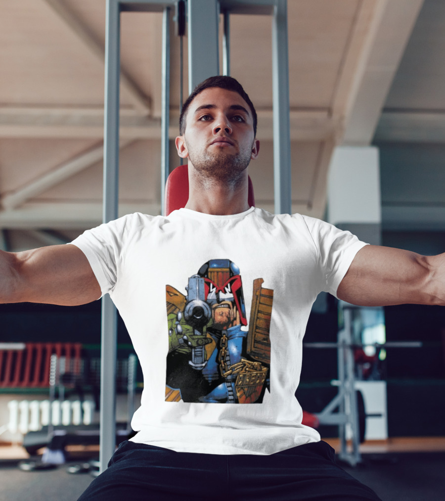 Judge Dredd 2000 AD Comic Book Character With Iconic Outfit T-Shirt