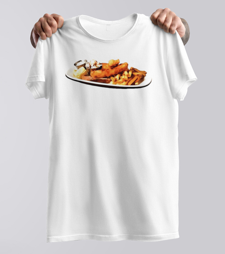 The Fish Fry Crispy Fish With Fries And Tartar Sauce On Plate T-Shirt