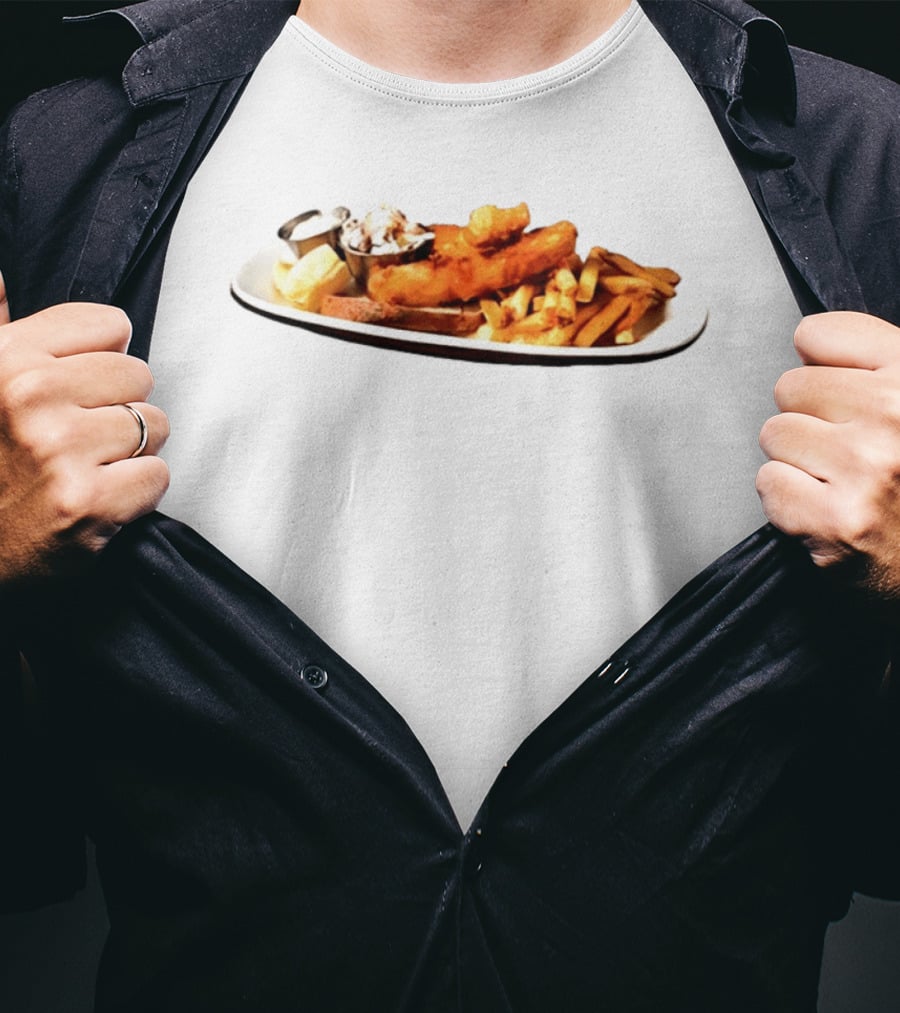 The Fish Fry Crispy Fish With Fries And Tartar Sauce On Plate T-Shirt