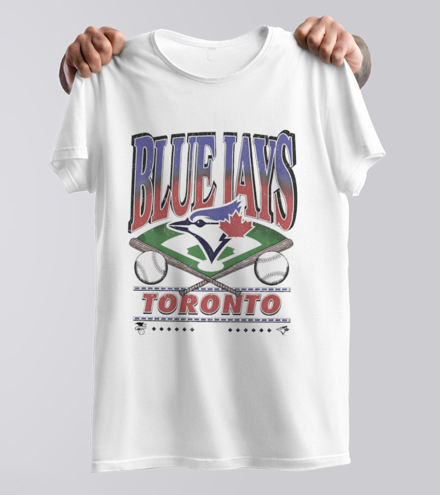 Toronto Blue Jays Baseball Team Emblem Field Motif T-Shirt