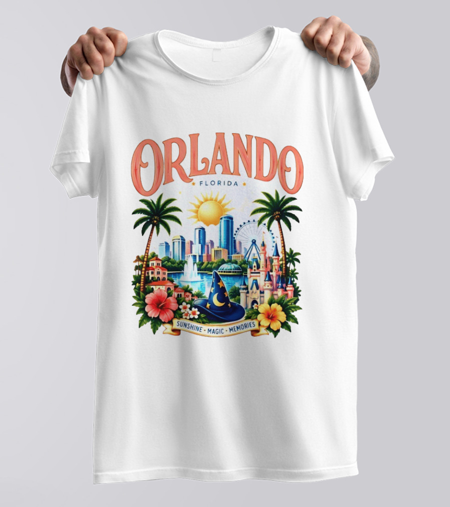 Orlando Florida Sunshine Magic Memories Skyline Adventure T-Shirt