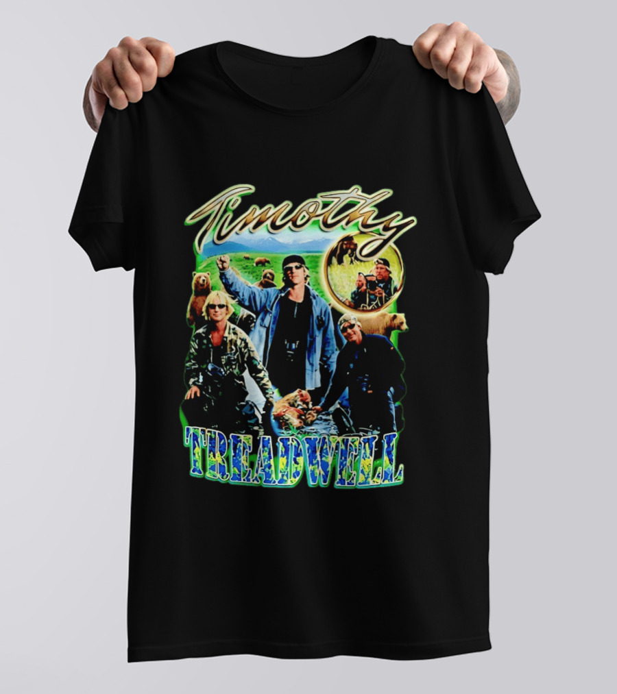 Timothy Treadwell Bear Wildlife Photography Collage T-Shirt