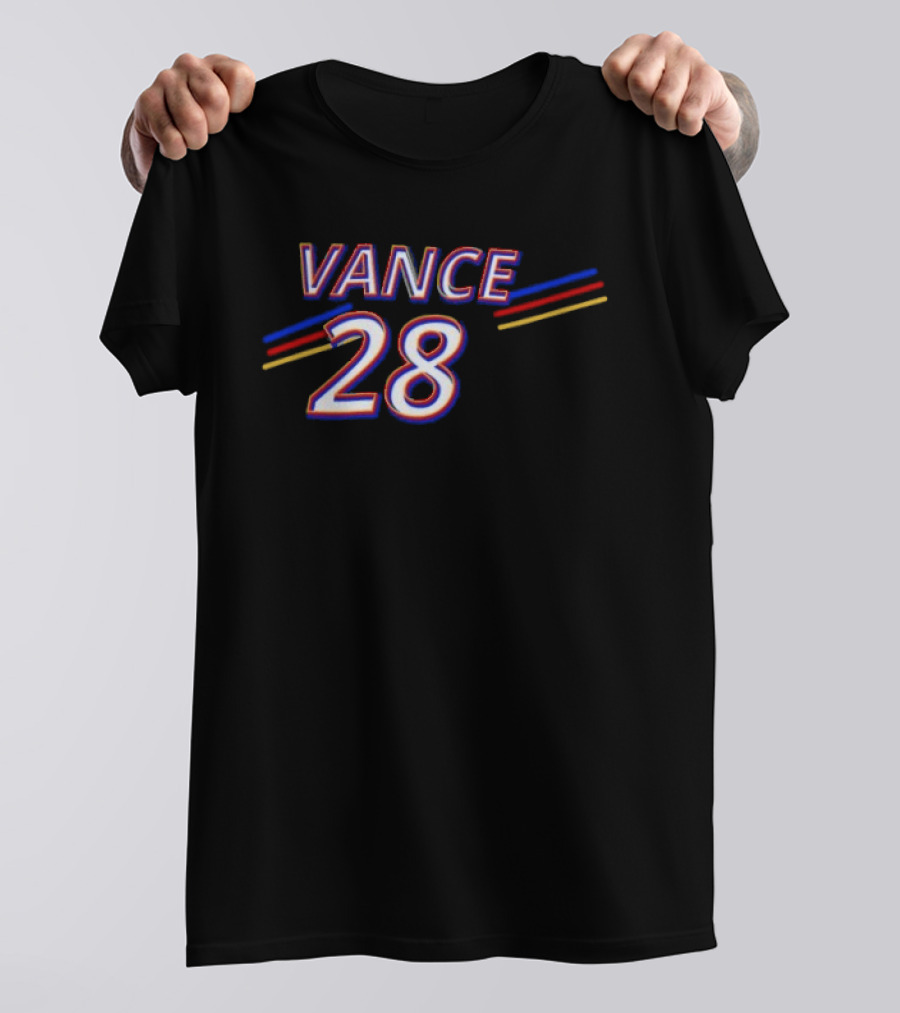 Vance 28 Vintage Striped Red Blue Yellow T-Shirt