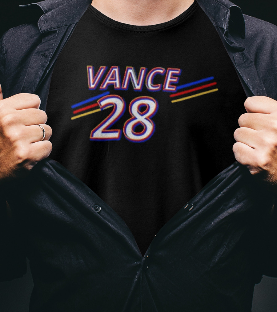 Vance 28 Vintage Striped Red Blue Yellow T-Shirt