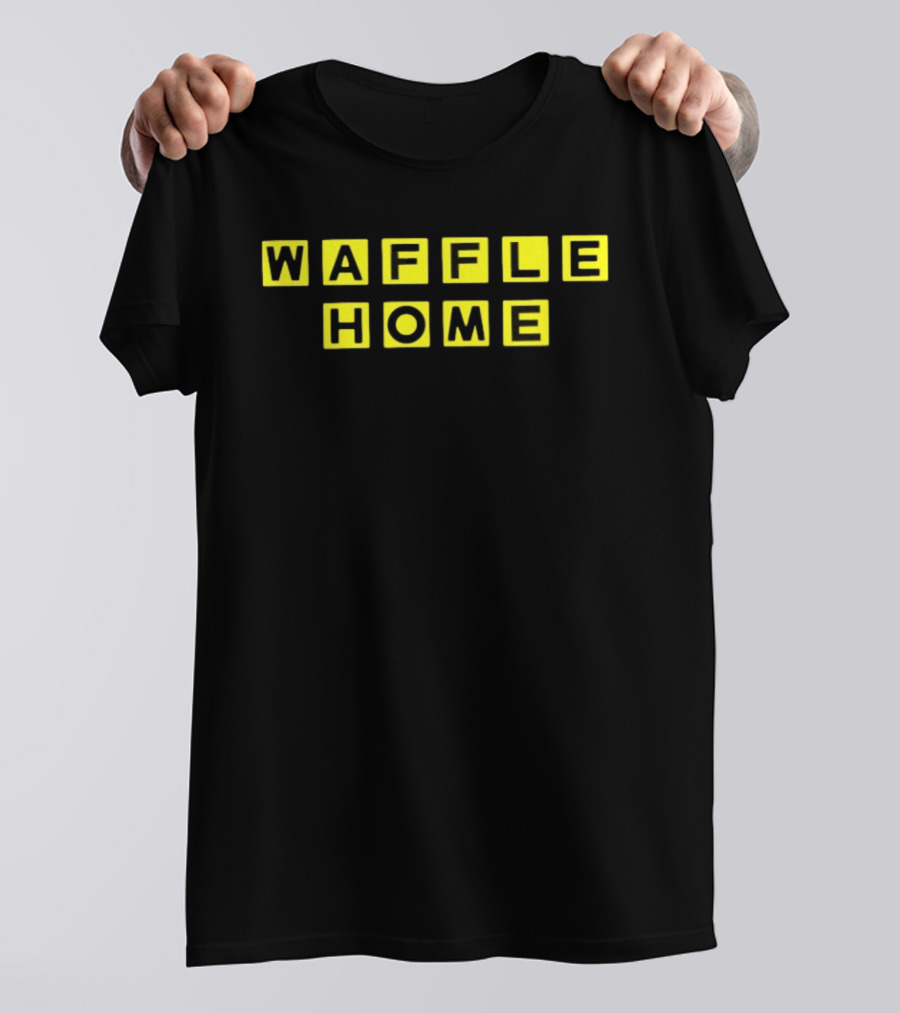 Waffle Home Breakfast Diner Yellow Block Letters T-Shirt