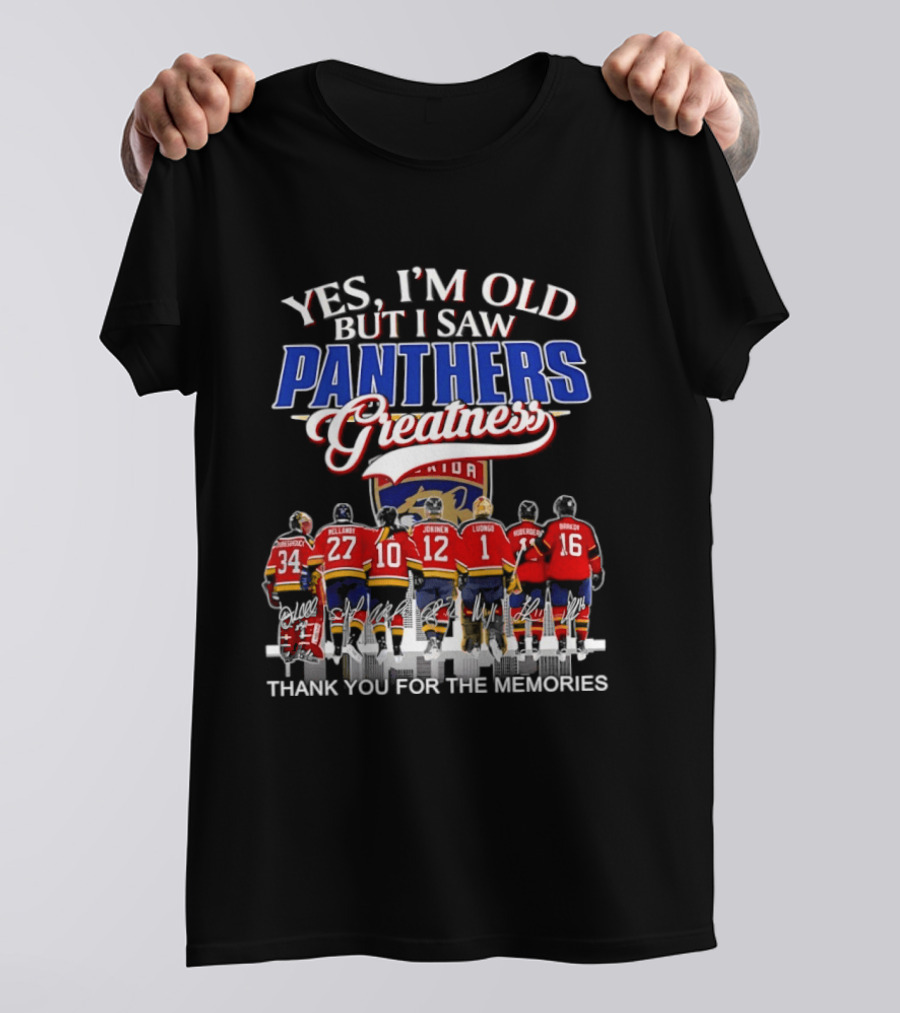 Yes I'm Old But I Saw Panthers Greatness Thank You For The Memories T-Shirt