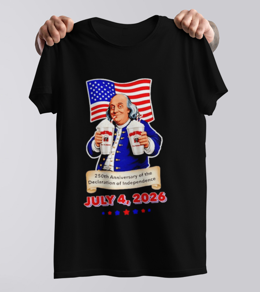 Benjamin Franklin July 4 2026 250th Anniversary Of The Declaration Of Independence T-Shirt