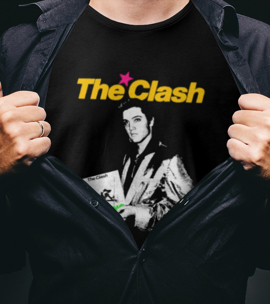 The Clash Elvis Presley London Calling Album Image T-Shirt
