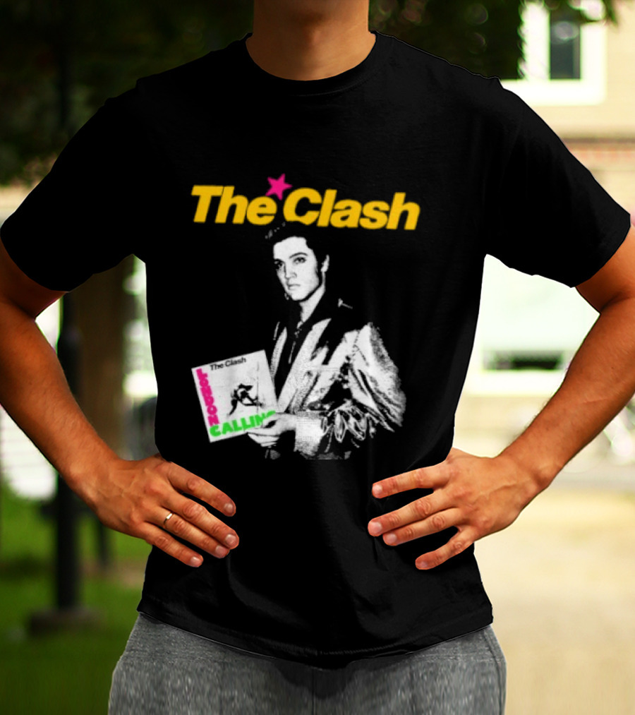 The Clash Elvis Presley London Calling Album Image T-Shirt