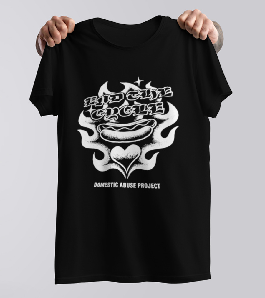 End The Cycle Hot Dog Heart Domestic Abuse Project T-Shirt