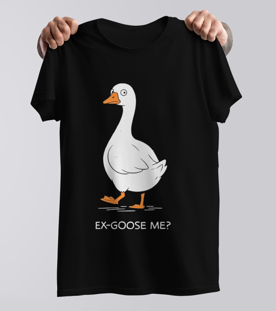 Ex Goose Me Goose Pun Cartoon Walking Goose T-Shirt