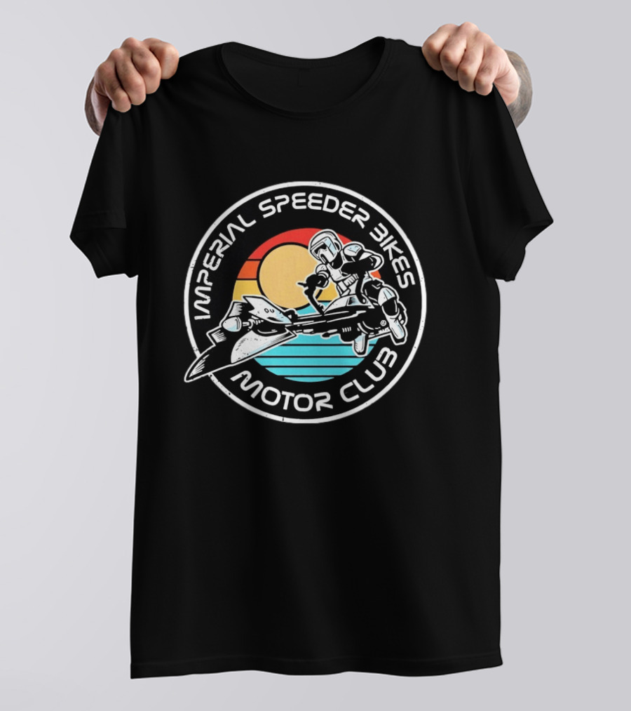 Imperial Speeder Bikes Motor Club Retro Sunset Circle T-Shirt