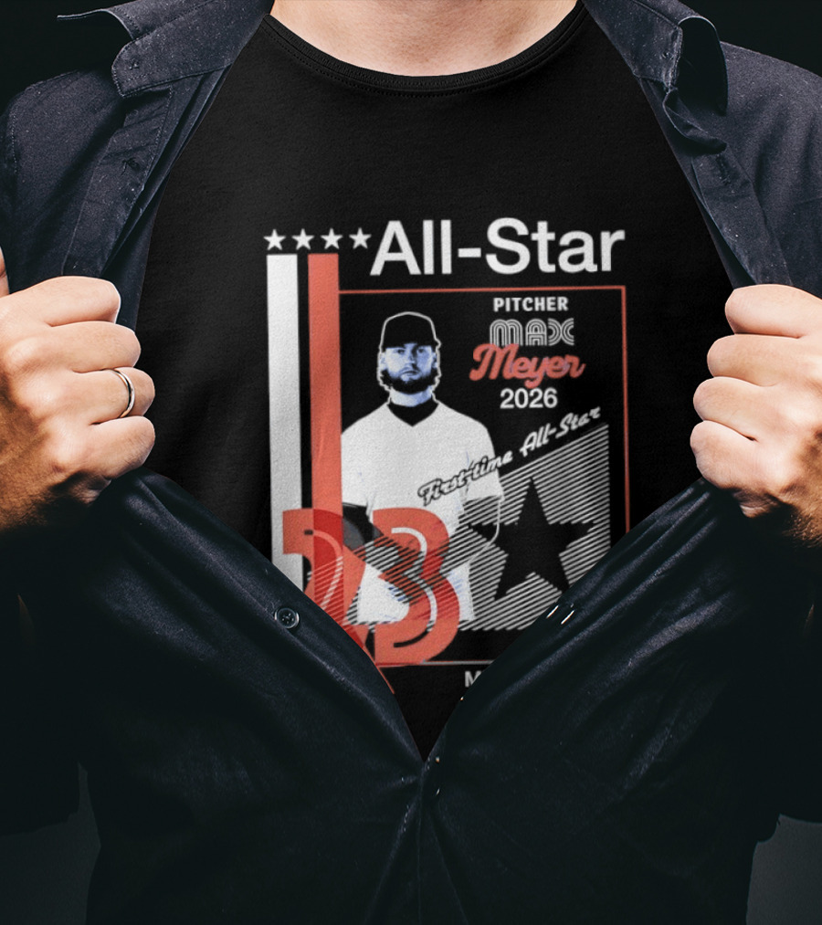 All Star Pitcher Max Meyer 23 Miami Baseball 2026 T-Shirt