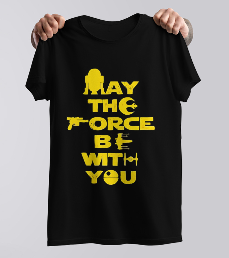 Star Wars May The Force Be With You Droid And Spaceship T-Shirt