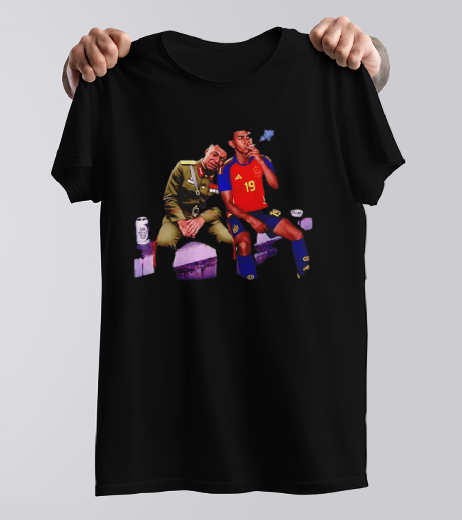 Mbappe And Yamal Drink Beer And Smoking 2026 Meme With Soccer Jerseys T-Shirt