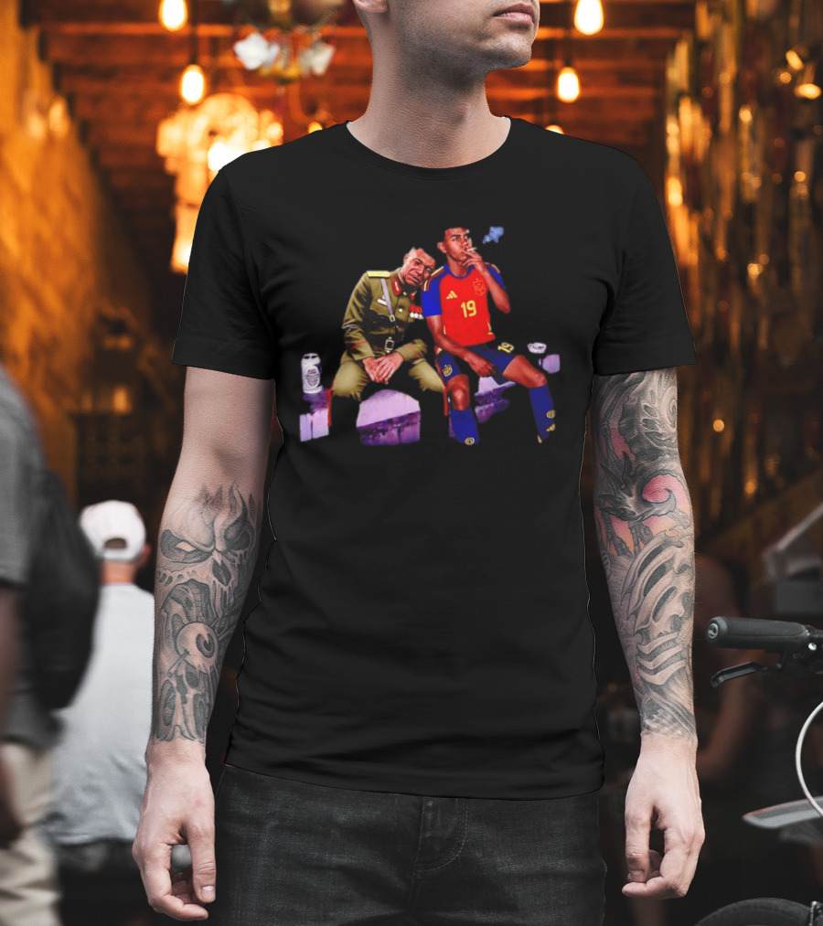 Mbappe And Yamal Drink Beer And Smoking 2026 Meme With Soccer Jerseys T-Shirt