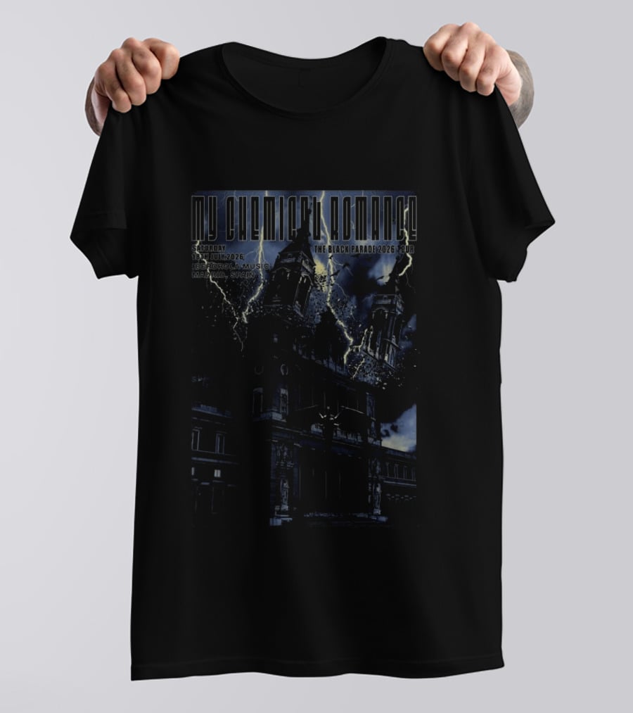 My Chemical Romance The Black Parade 2026 Tour Madrid Spain 18th July T-Shirt