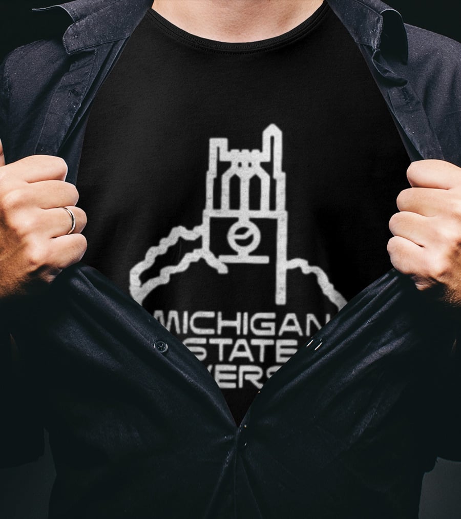 Michigan State University Distressed Beaumont Tower T-Shirt