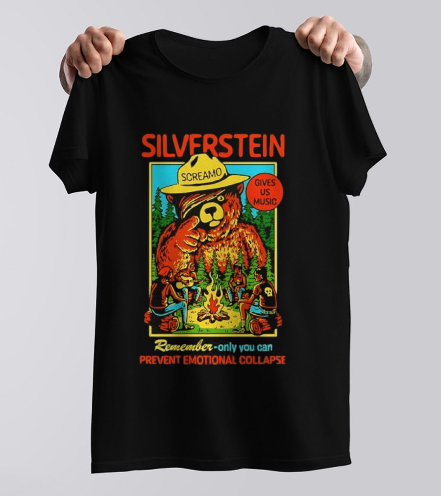 Silverstein Screamo Bear Gives Us Music Prevent Emotional Collapse T-Shirt