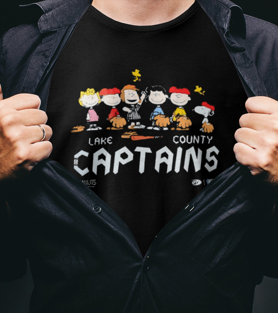Peanuts Characters Lake County Captains Lucy Charlie Brown Snoopy T-Shirt