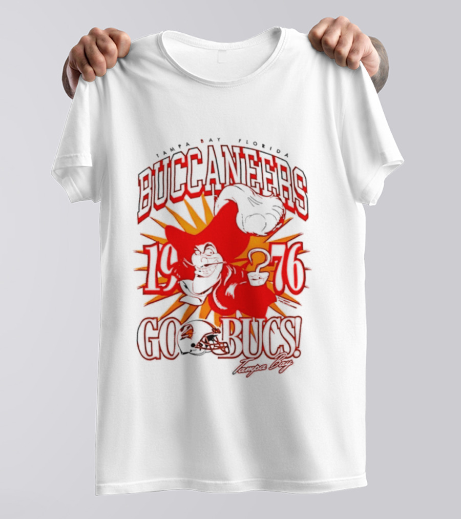 Tampa Bay Florida Buccaneers 1976 Go Bucs Captain Hook T-Shirt