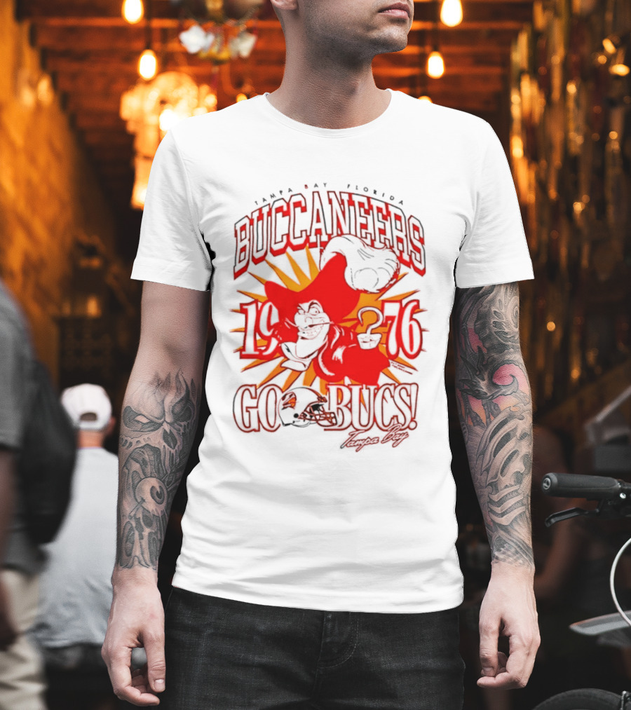 Tampa Bay Florida Buccaneers 1976 Go Bucs Captain Hook T-Shirt