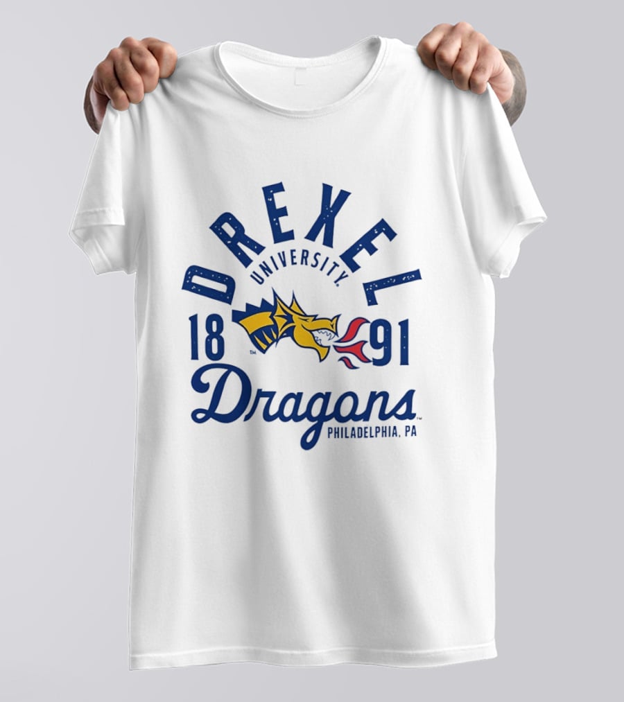 Drexel University Dragons 1891 Philadelphia PA Yellow And Red Dragon T-Shirt