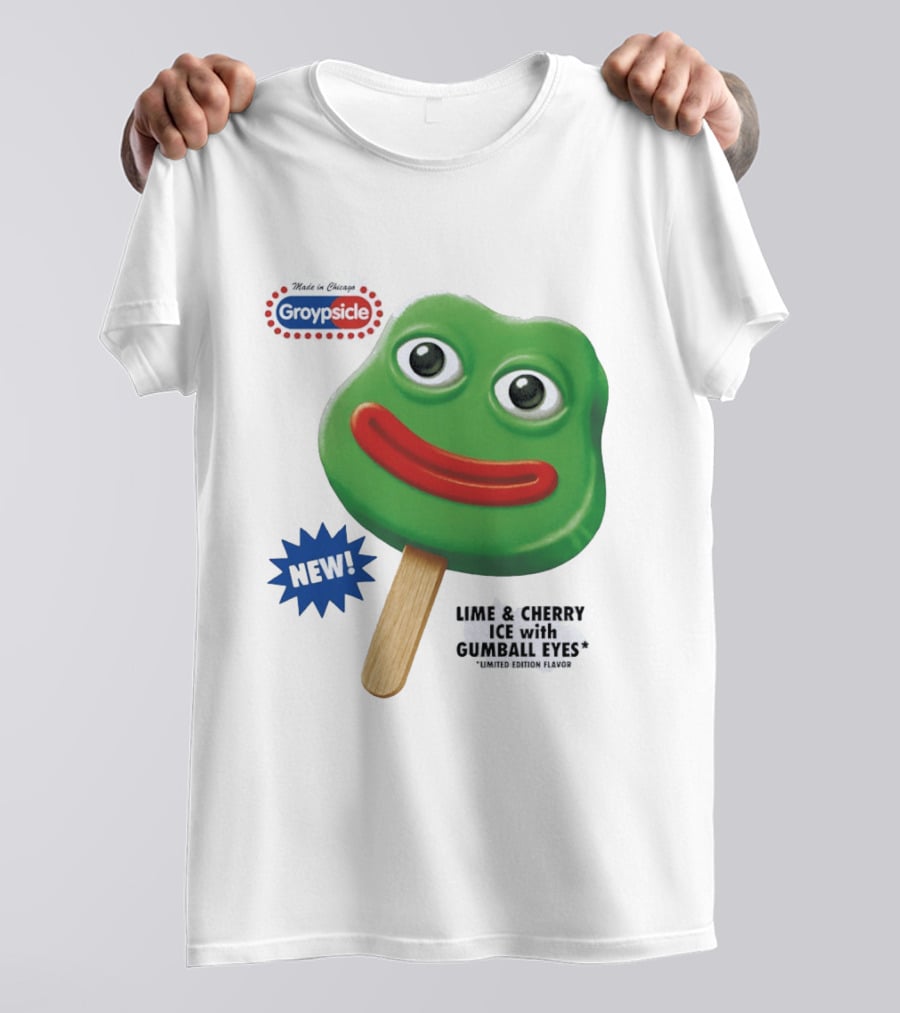 Groypsicle Lime And Cherry Ice With Gumball Eyes Limited Edition Made In Chicago T-Shirt