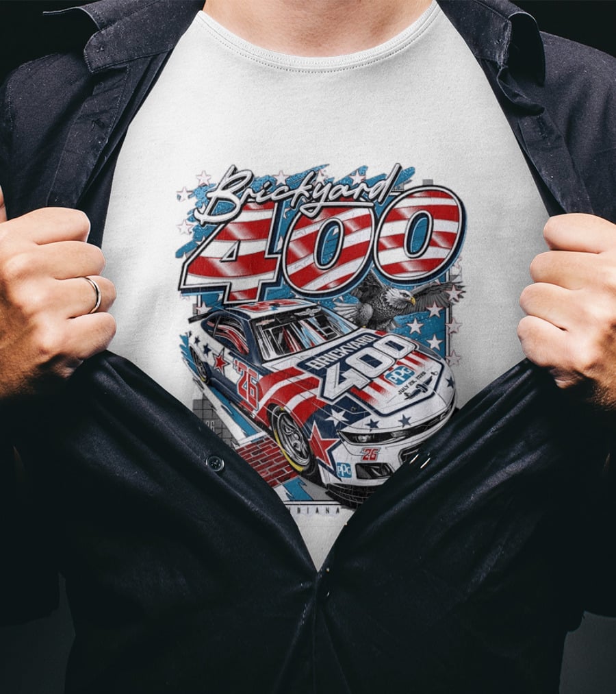 Brickyard 400 Indianapolis Motor Speedway July 26 2026 Race Car PPG Stars And Stripes T-Shirt
