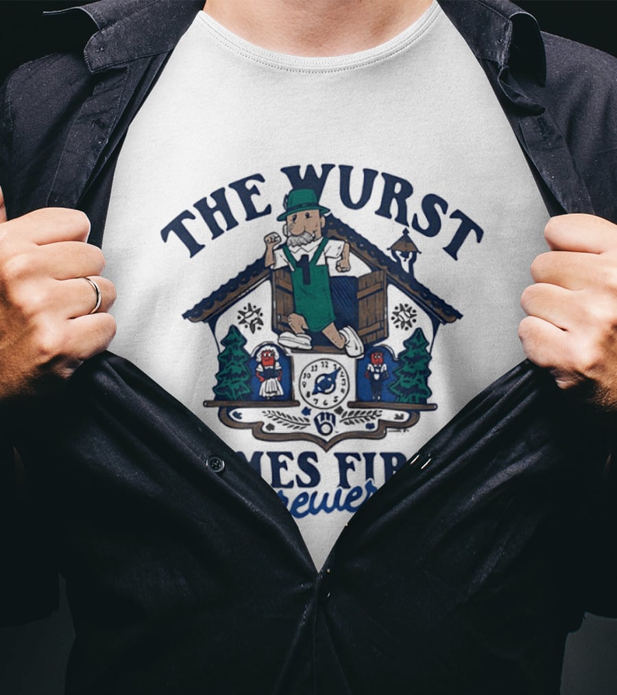 Milwaukee Brewers The Wurst Comes First Cuckoo Brewers T-Shirt
