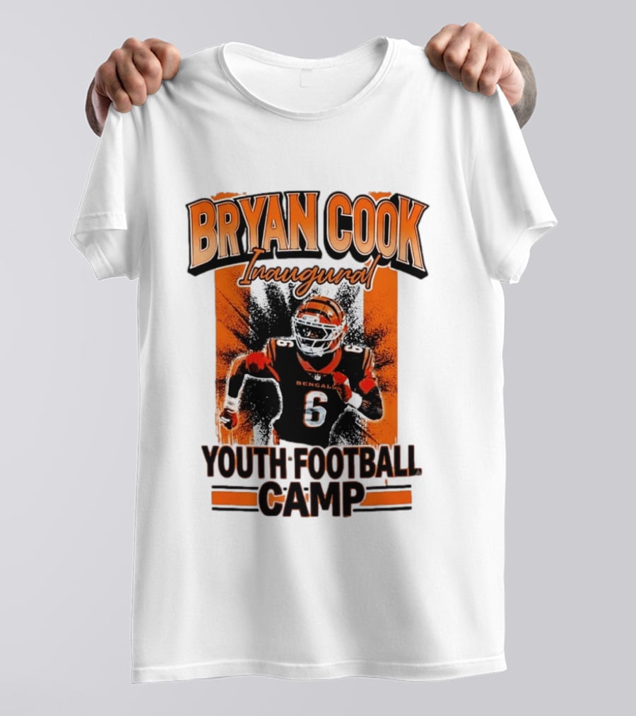 Bryan Cook Inaugural Youth Football Camp Cincinnati Bengals Player Number 6 T-Shirt